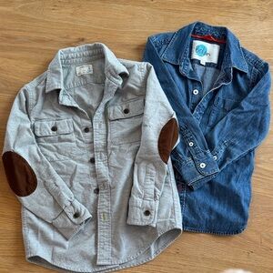 Mini Boden and Crewcuts boys Button Down Shirts in Gray and Blue